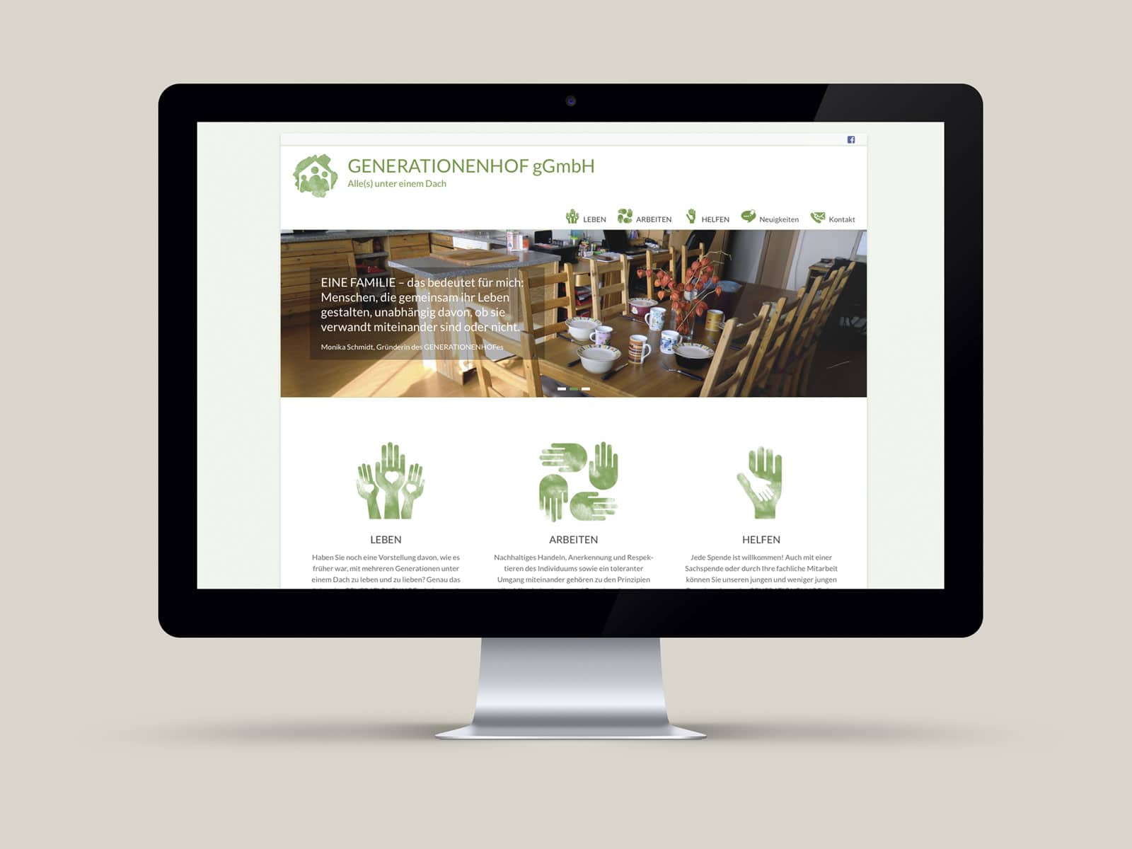 Website-Entwurf auf einem Monitor-Mockup
